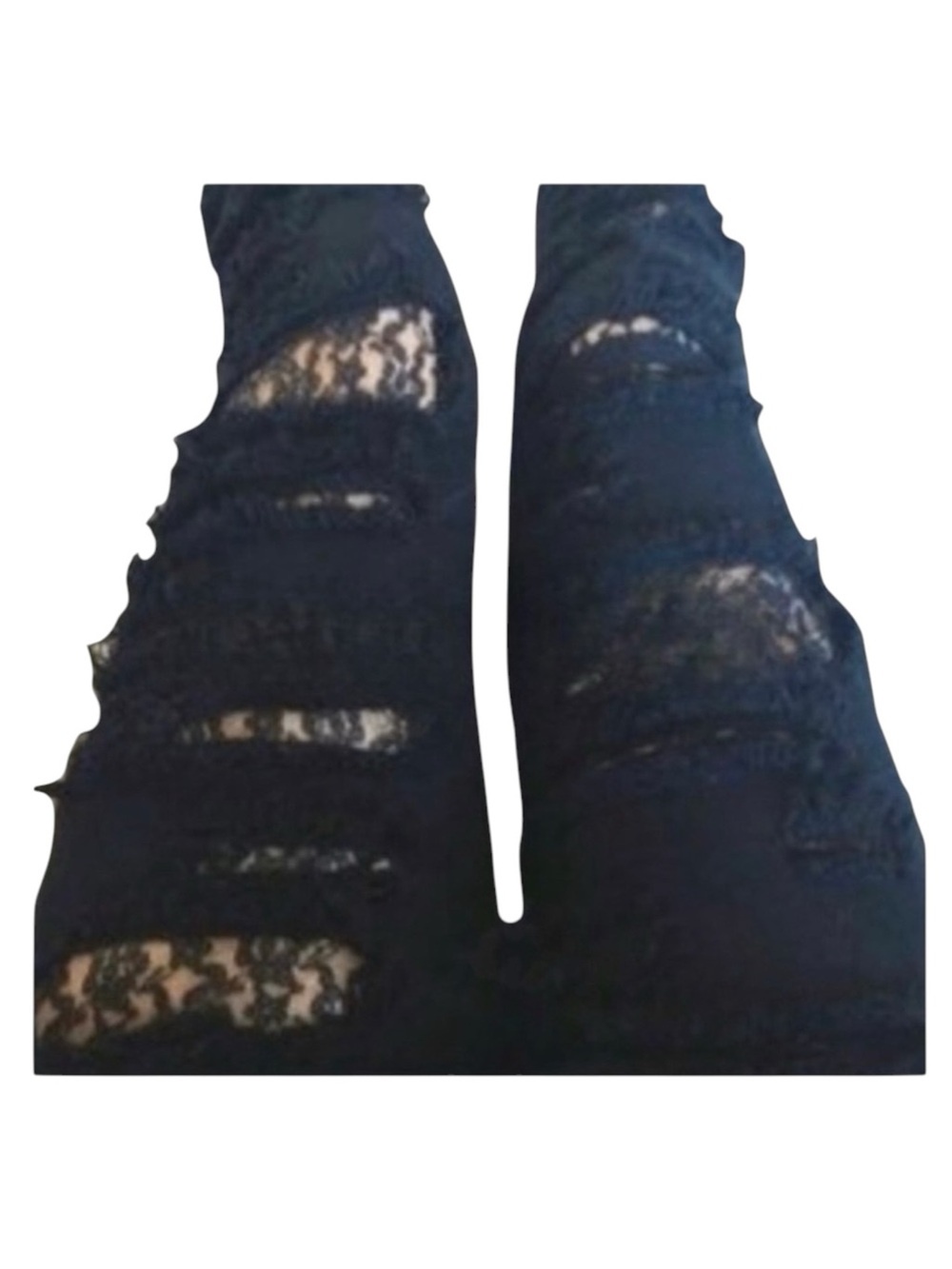 LF Carmar ❉ Skinny Shredded Rips Stretch Jeans ❉ Lace Patches ❉ Jet Black ❉ 25 ❉ - Picture 13 of 16